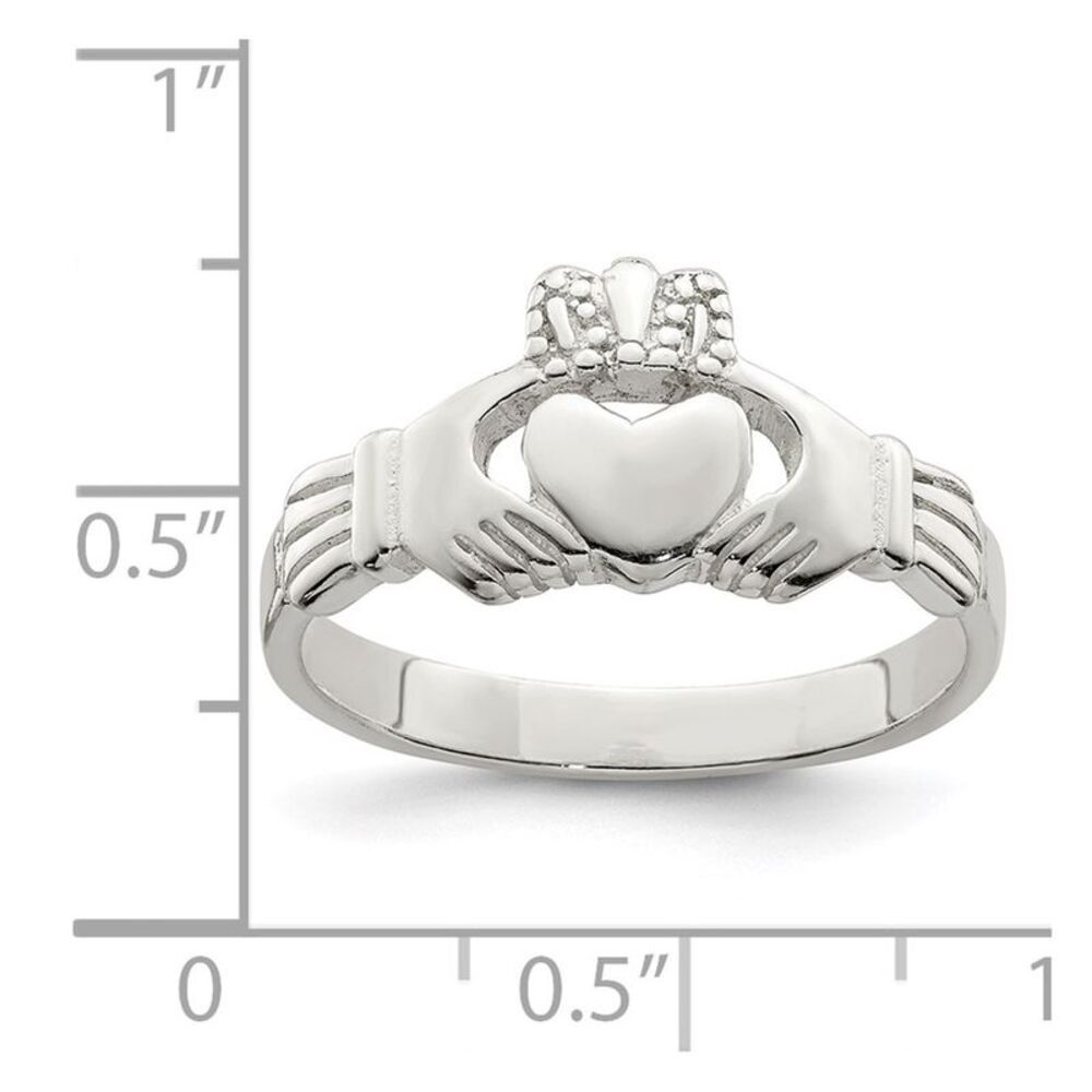 Kazi Luxury Sterling Silver Solid Claddagh Ring - image 3